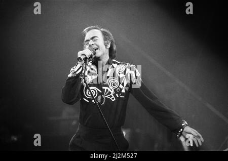 Der amerikanische Sänger Neil Diamond konzertierte in der NEC Arena in Birmingham. 8.. November 1989. Stockfoto