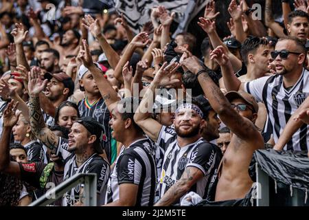 Belo Horizonte, Brasilien. 02. April 2022. MG x Cruzeiro, Spiel gültig für das Finale des Campeonato Mineiro 2022, das in Estádio Mineirão, Belo Horizonte, MG, stattfand. Kredit: Dudu Macedo/FotoArena/Alamy Live Nachrichten Stockfoto