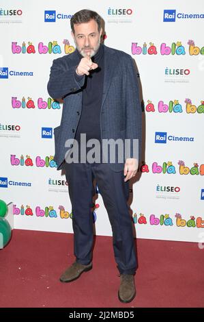 Rom, Italien. 02. April 2022. Fausto Brizzi besucht den roten Teppich des Films Bla Bla Baby im Teatro Eliseo. (Foto: Mario Cartelli/SOPA Images/Sipa USA) Quelle: SIPA USA/Alamy Live News Stockfoto