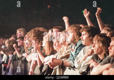 Status Quo im Konzert im NEC in Birmingham, 11.. Dezember 1990. Unser Bild Zeigt ... Crowd-Szenen Stockfoto