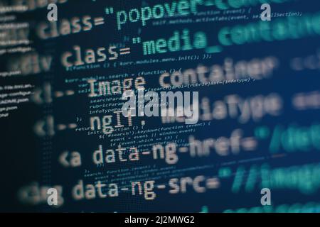 IT-Geschäft. Python Code Computer-Bildschirm. Design-Konzept für mobile Anwendungen. Stockfoto