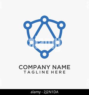 Tech Shield Logo-Design Stock Vektor