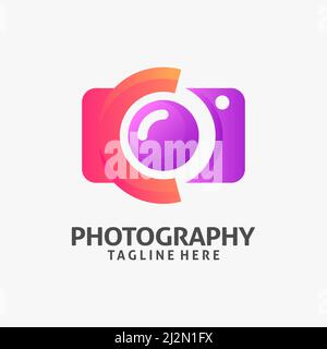Fotografie Kamera Logo Design Stock Vektor
