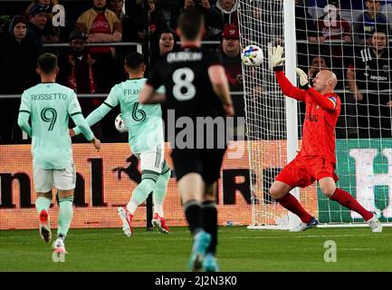 Atlanta United Torhuter Brad Guzan 1 wahrend des MLS FuBballspiels zwischen Atlanta United und Nashville SC im Nissan Stadium am Samstag 29. Februar 2020 in Nashville TN. Jacob Kupferman CSM Stockfoto...