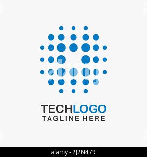 Abstraktes Tech-Logo-Design Stock Vektor