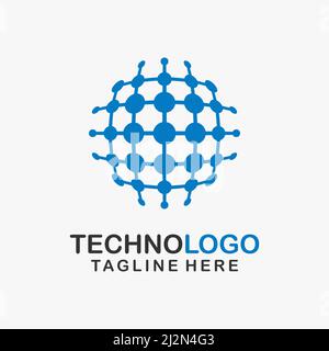 Abstraktes Tech-Logo-Design Stock Vektor