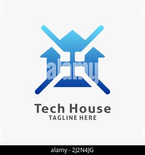 Tech House Logo Design Stock Vektor