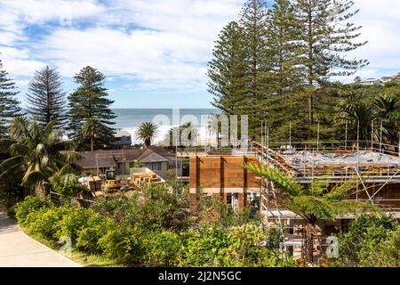 Neues Haus am Meer am Bilgola Beach in Sydney, NSW, Australien Stockfoto