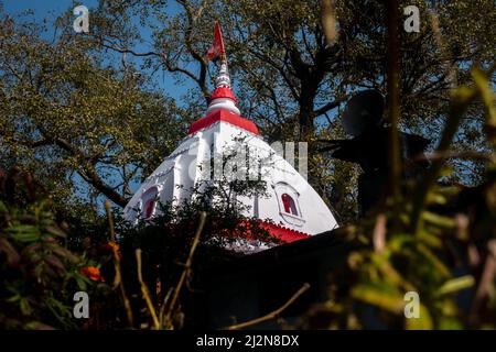 Ort: dehradun uttarakhand Indien. Eine Aufnahme der Spitze einer Tempelkuppel. Stockfoto