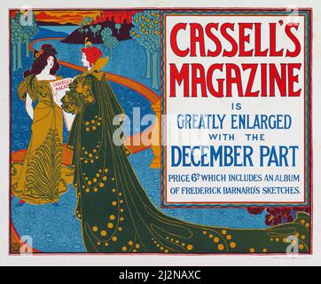 Louis Rhead Artwork - Art Nouveau Poster - Cassells Magazine; Dezember (1896). Stockfoto