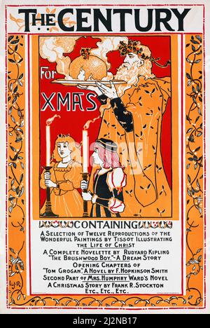 Louis Rhead Kunstwerk - Jugendstilplakat - das Jahrhundert für Weihnachten (1895) Stockfoto