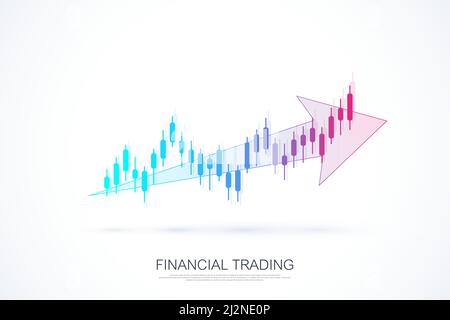 Aktienmarkt oder Forex Trading Graph in futuristischen Konzept für finanzielle Investitionen oder wirtschaftliche Trends Geschäftsidee. Finanzhandelskonzept. Lager Stock Vektor