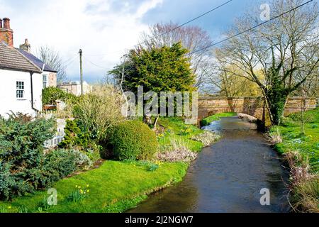 Aldbrough Beck, Aldbrough st John, North Yorkshire, England Stockfoto