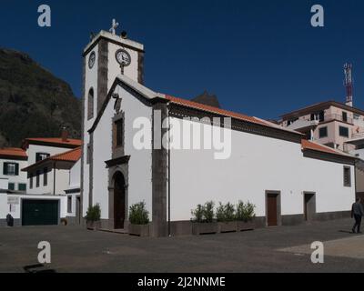 Nonnen Valley Pfarrkirche Curral das Freiras ein kleines Dorf im Krater eines erloschenen Vulkans Madeira Portugal EU 19.-Jahrhundert Kirche von Nos gebaut Stockfoto