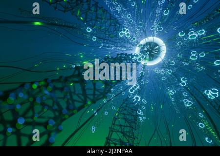 Abstract Sci Fi Organischer Hintergrund, 3D Illustration Stockfoto