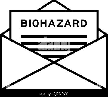 Umschlag und Briefschild mit dem Wort Biohazard als Überschrift Stock Vektor