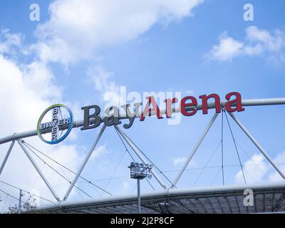 Leverkusen, Deutschland. 03. April 2022. Details zum Stadion beim Bundesliga-Spiel der Frauen zwischen Bayer 04 Leverkusen und der TSG Hoffenheim im Ulrich-Haberland-Stadion in Leverkusen Tatjana Herzberg/SPP Credit: SPP Sport Press Photo. /Alamy Live News Stockfoto