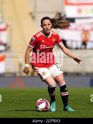 Ona Batlle von Manchester United in Aktion gegen Brighton und Hove Albion während des Spiels der Barclays FA Women's Super League im Leigh Sports Village, Manchester. Bilddatum: Sonntag, 3. April 2022. Stockfoto