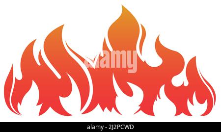 Großes Feuersymbol für Ihr Design. Lodernde Flamme, Feuer, Lagerfeuer Vektorgrafik in flachem Stil Stock Vektor