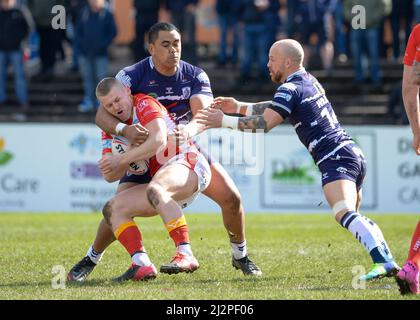 Featherstone, West Yorkshire, Großbritannien am 3.. April 2022. Betfred Championship-Spiel zwischen Featherstone Rovers und Sheffield Eagles im Millennium Stadium, Featherstone, West Yorkshire, Großbritannien am 3.. April 2022 Credit: Craig Cresswell/Alamy Live News Stockfoto
