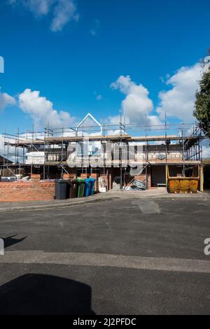 House Rebuild and Extension, Lancashire, England, Großbritannien. Stockfoto