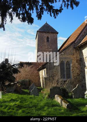 St. Margaret of Antioch Church, Lower Halstow, Dorf am Fluss Medway, North Kent, England, Großbritannien Stockfoto