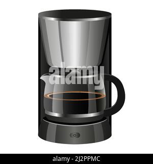 Realistische Kaffeemaschine, Drip Kaffeemaschine, Mini-Kaffeemaschine, isoliert auf weißem Hintergrund .Küchengeräte Vektor-Symbol. Flaches Design Stock Vektor