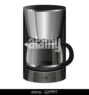 Realistische Kaffeemaschine, Drip Kaffeemaschine, Mini-Kaffeemaschine, isoliert auf weißem Hintergrund .Küchengeräte Vektor-Symbol. Flaches Design Stock Vektor