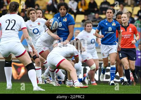 Parma, Italien. 03. April 2022. Stadion Sergio Lanfranchi, Parma, Italien, 03. April 2022, sara tounesi (italien) während des Women Six Nations 2022 - Italien gegen England - Rugby Six Nations Spiel Credit: Live Media Publishing Group/Alamy Live News Stockfoto