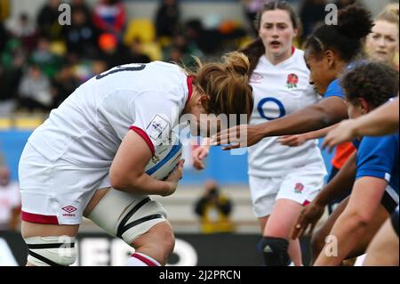 Parma, Italien. 03. April 2022. Stadion Sergio Lanfranchi, Parma, Italien, 03. April 2022, sarah Hunter )england) während Women Six Nations 2022 - Italien vs England - Rugby Six Nations Match Credit: Live Media Publishing Group/Alamy Live News Stockfoto