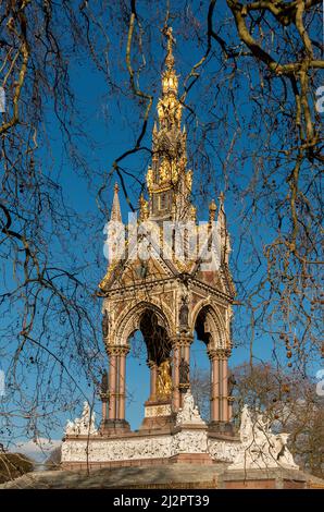 Baldachin des Albert Memorial, Kensington Gardens, London, Großbritannien Stockfoto