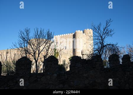 Burg Coracera (Castillo de la Coracera), in San Martín de Valdeiglesias, Gemeinde Madrid, Spanien Stockfoto