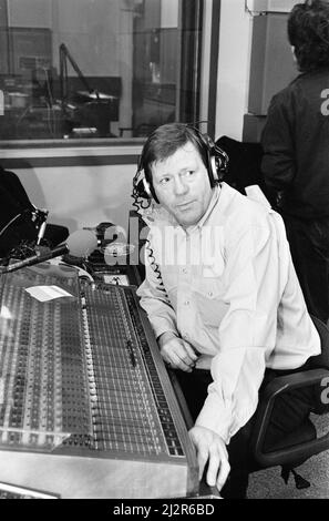 Billy Butler, BBC Radio Merseyside Presenter, Mittwoch, 10.. Februar 1993. Stockfoto