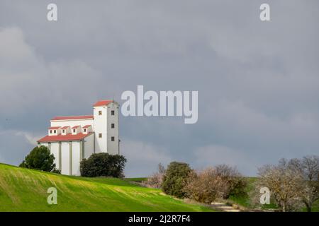 Kathedrale des Acker- oder Getreideflohens Silo von Pedro Martinez, Granada - Spanien Stockfoto