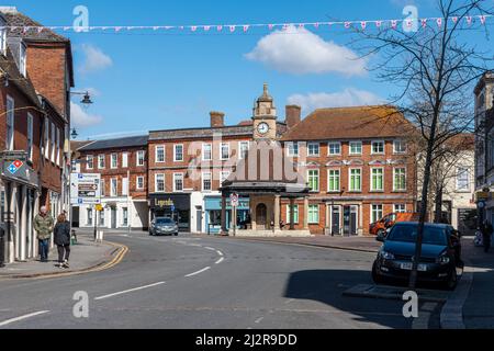 Newbury Clock Tower (Clock House), historisches Wahrzeichen am Broadway im Stadtzentrum von Newbury, in der englischen Hauptstadt von England Stockfoto