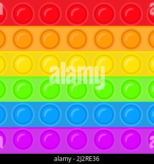 Den Spielzeughintergrund auflegen. Anti-Stress-Spiel. Trendiges Spielzeug mit farbenfrohem Symbol. Vektordarstellung. Stock Vektor