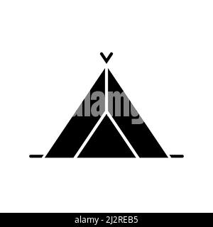Symbol für die Zeltlinie. Umrisssymbol für Reise. Camping-Schild. Vektor auf weiß isoliert Stock Vektor