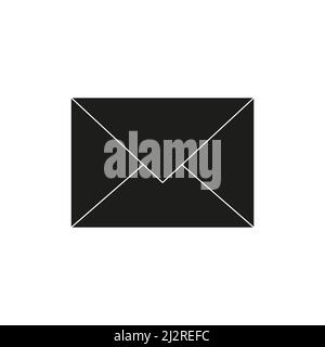 E-Mail-Symbol. Umschlagzeichen. Silhouette der Nachricht. Vektor auf weiß isoliert Stock Vektor