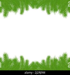 Hintergrund der Weihnachtsbaumzweige. Hintergrundbild für das neue Jahr. Leerer Kopierraum für Winterferien. Stock Vektor