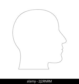 Symbol "Personen - Kopfzeile". Lineares Symbol für menschlichen Kopf. Vektor auf weiß isoliert. Stock Vektor