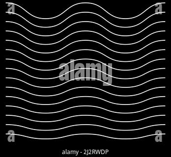 Wellig, Zickzack, winkend, Streifen mit kreuzenden Linien, horizontale Trennlinien. Streifen, Streifen. Stock Vektorgrafik, Clip-Art Grafiken Stock Vektor