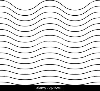 Wellig, Zickzack, winkend, Streifen mit kreuzenden Linien, horizontale Trennlinien. Streifen, Streifen. Stock Vektorgrafik, Clip-Art Grafiken Stock Vektor