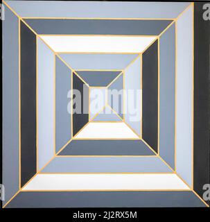 Frank Stella. Ohne Titel 1966. Acryl auf Leinwand. Thyssen Museum, Madrid Stockfoto