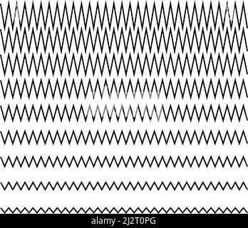 Wellig, Zickzack, winkend, Streifen mit kreuzenden Linien, horizontale Trennlinien. Streifen, Streifen. Stock Vektorgrafik, Clip-Art Grafiken Stock Vektor