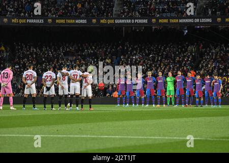 Barcelona, Spanien. 03. April 2022. La Liga Spanisches Fußballspiel La Liga FC Barcelona gegen Sevilla im Camp Nou Stadion, Barcelona 02 April, 2022 900/Cordon Pressequelle: CORDON PRESS/Alamy Live News Stockfoto