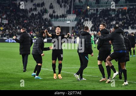 Torin, Italien. 03. April 2022. Final Joy (Inter) während des italienischen Spiels „Serie A“ zwischen Juventus 0-1 Inter im Allianz Stadium am 3. April 2022 in Turin, Italien. (Foto von Maurizio Borsari/AFLO Credit: Aflo Co. Ltd./Alamy Live News Stockfoto