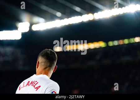 Barcelona, Spanien. 3. April 2022. Lamela (Sevilla FC) wird während des Fußballspiels der La Liga zwischen dem FC Barcelona und dem FC Sevilla am 3. April 2022 im Camp Nou Stadium in Barcelona, Spanien, abgebildet. Foto: Siu Wu. Kredit: dpa/Alamy Live Nachrichten Stockfoto