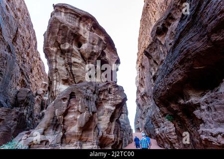 Wadi Rum Canyon Walk, Wadi Rum, Jordanien, Asien. Stockfoto