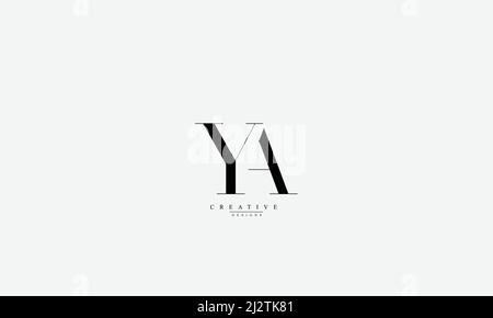 Buchstabenbuchstaben Initialen Monogramm-Logo Ya AY Y A Stock Vektor