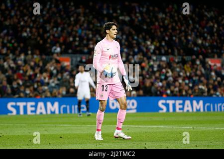 Barcelona, Spanien. 3. April 2022. Bono (Sevilla) Fußball: Spanisches Spiel 'La Liga Santander' zwischen dem FC Barcelona 1-0 Sevilla FC im Estadio Camp Nou in Barcelona, Spanien. Quelle: Mutsu Kawamori/AFLO/Alamy Live News Stockfoto